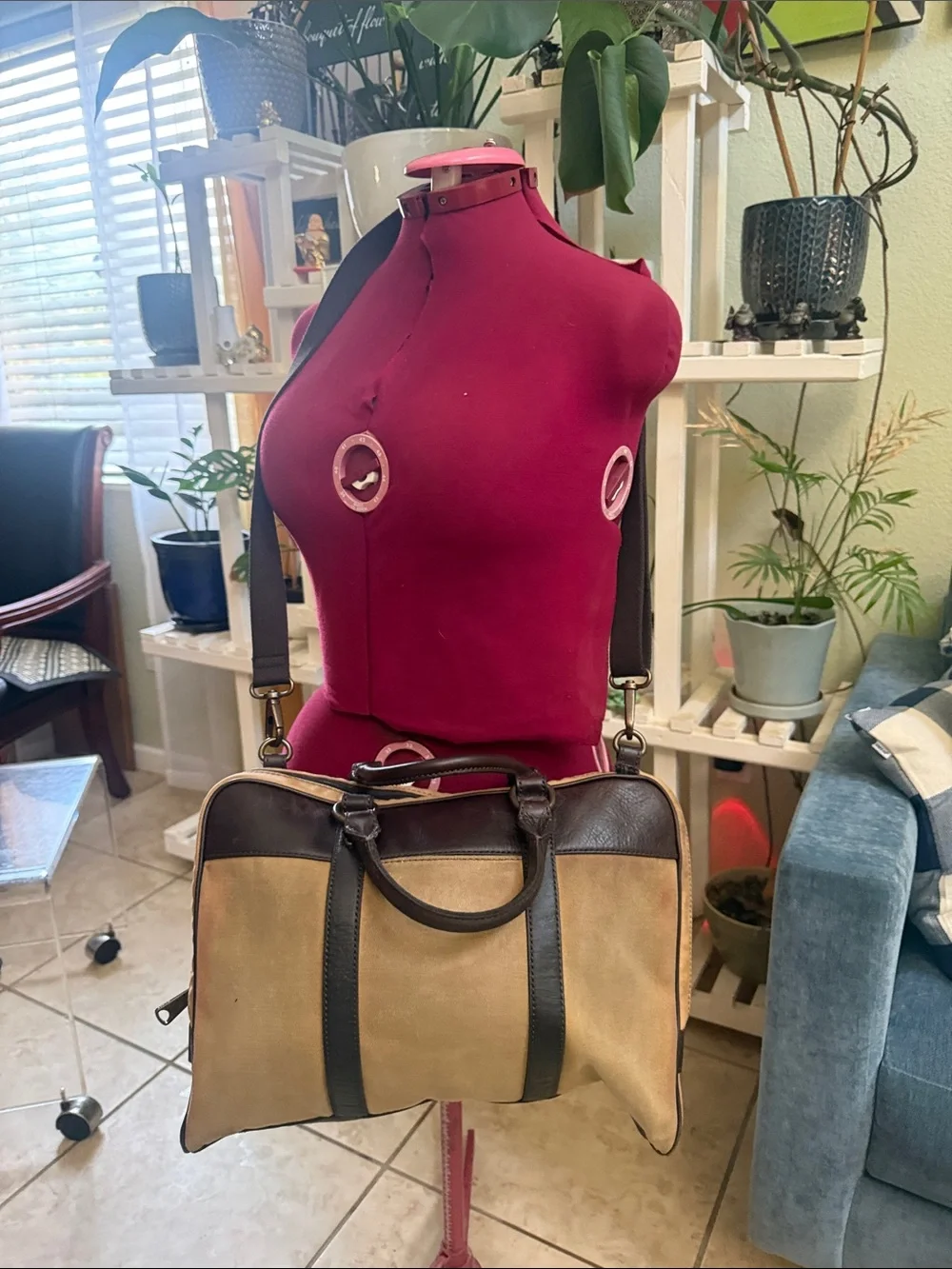 Fossil Estate Canvas Document Bag / Briefcase- vintage- pre-owned
